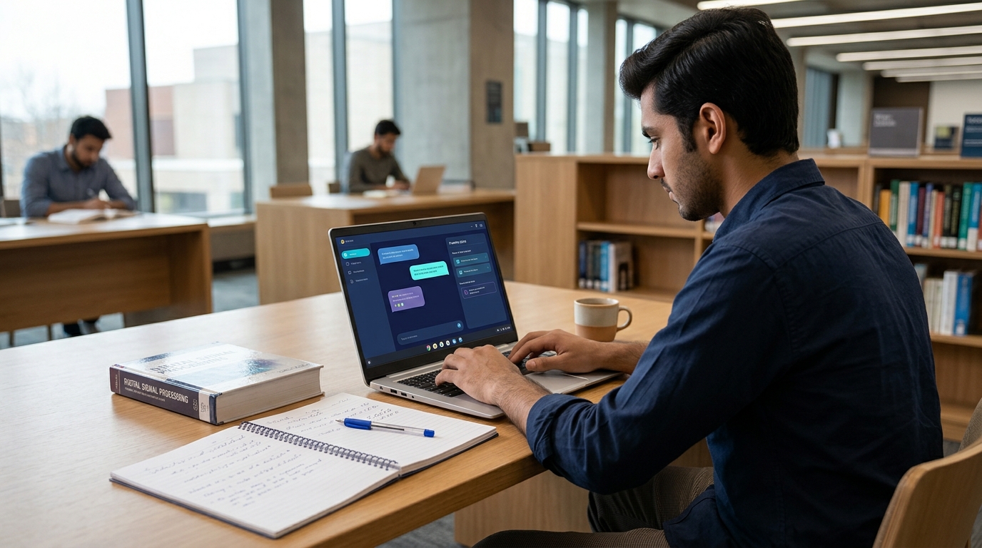 AI-assisted studying with learning materials and practice questions